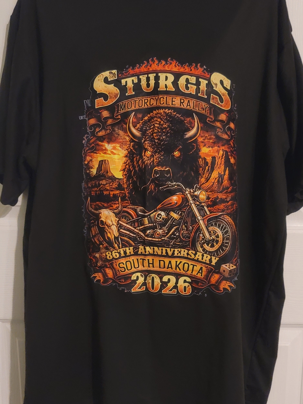 Upcoming Sturgis 2026 Black Motorcycle Rally Tee 2XL